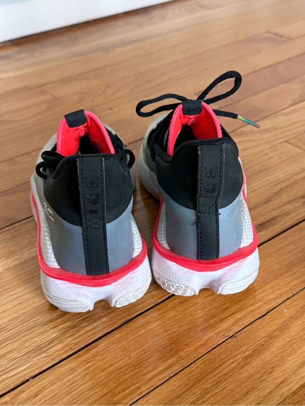 Under Armour Steph Curry Kids' Basketball Sneakers in Black, Gray & Coral